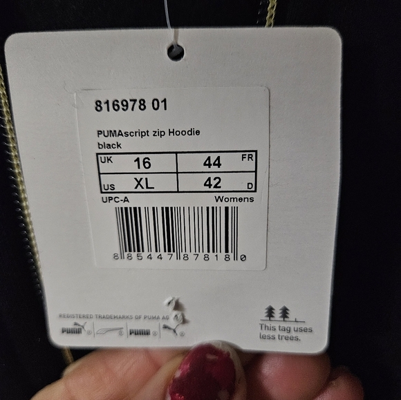 Puma Black Zip-Up Hoodie with Gold Trim and Logo - Picture 3 of 4